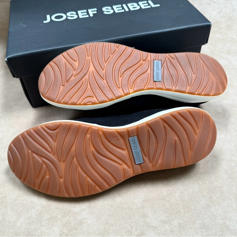 New Josef Seibel Caren 22 Campa Nubuck Sneakers Black 39 NIB Leather Zipper - Picture 8 of 13